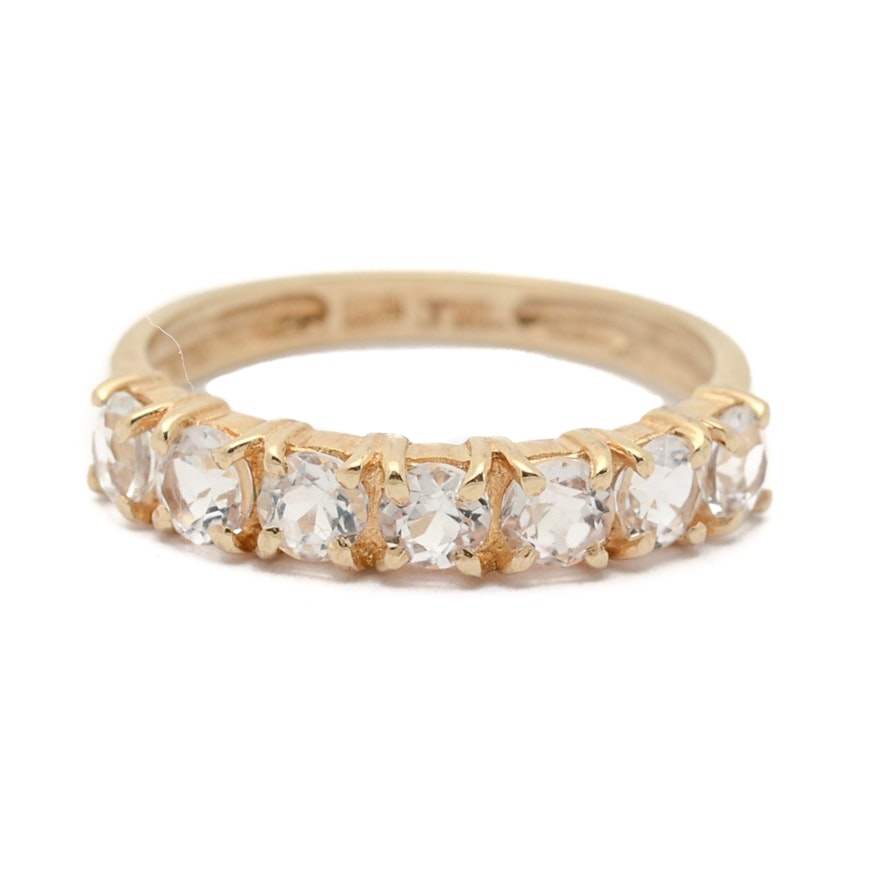 10K Yellow Gold White Topaz Ring