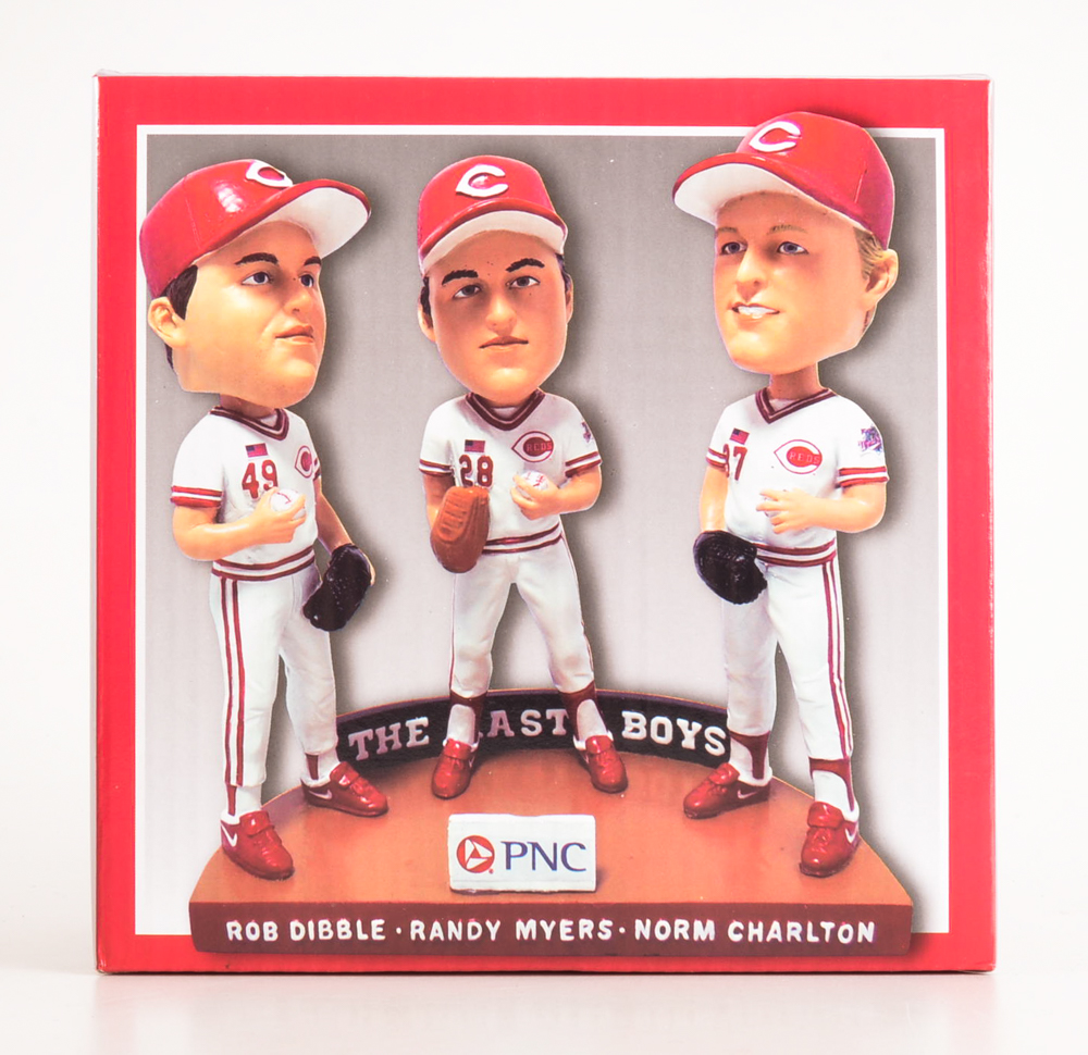 Four Cincinnati Reds Bobblehead Dolls With Boxes