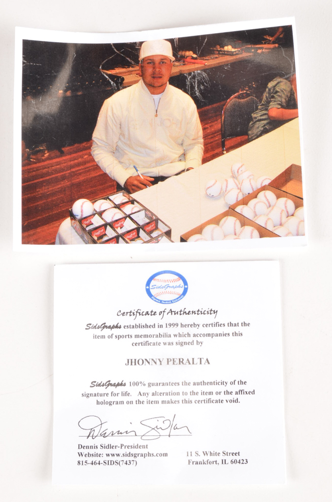 Bauer and Peralta Signed Baseballs  COAs