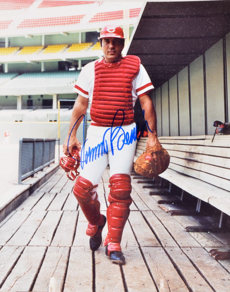 Hall Of Fame Catcher Johnny Bench Signed Cincinnati Reds Photo