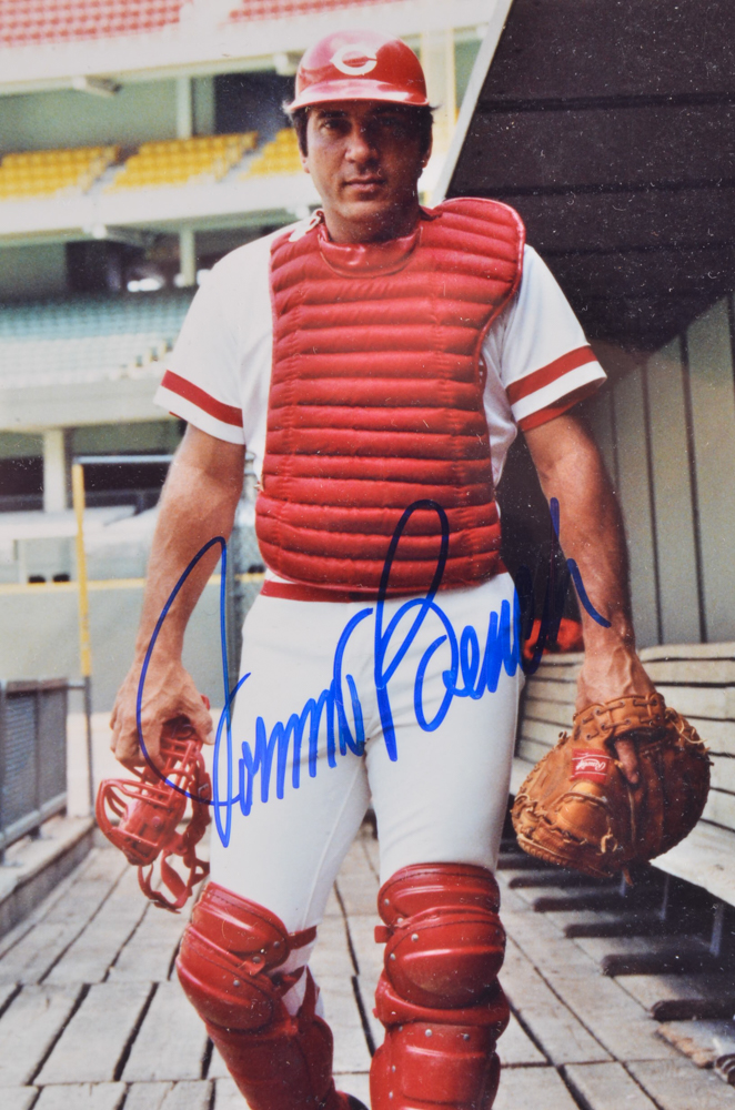 Hall Of Fame Catcher Johnny Bench Signed Cincinnati Reds Photo