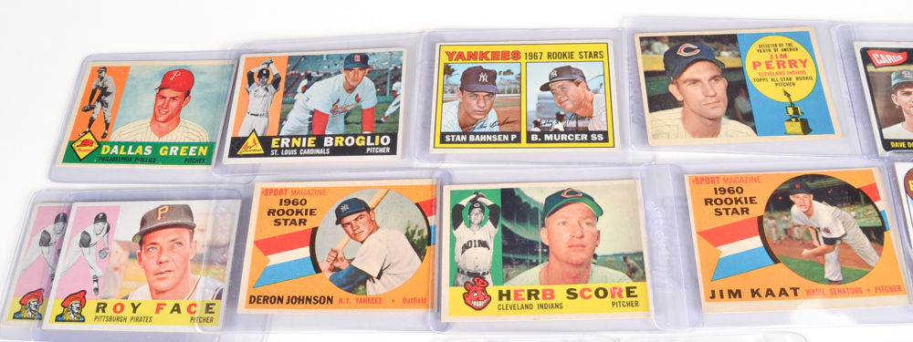 Twenty-Two 1960s Topps Baseball Cards With Mantle/Maris