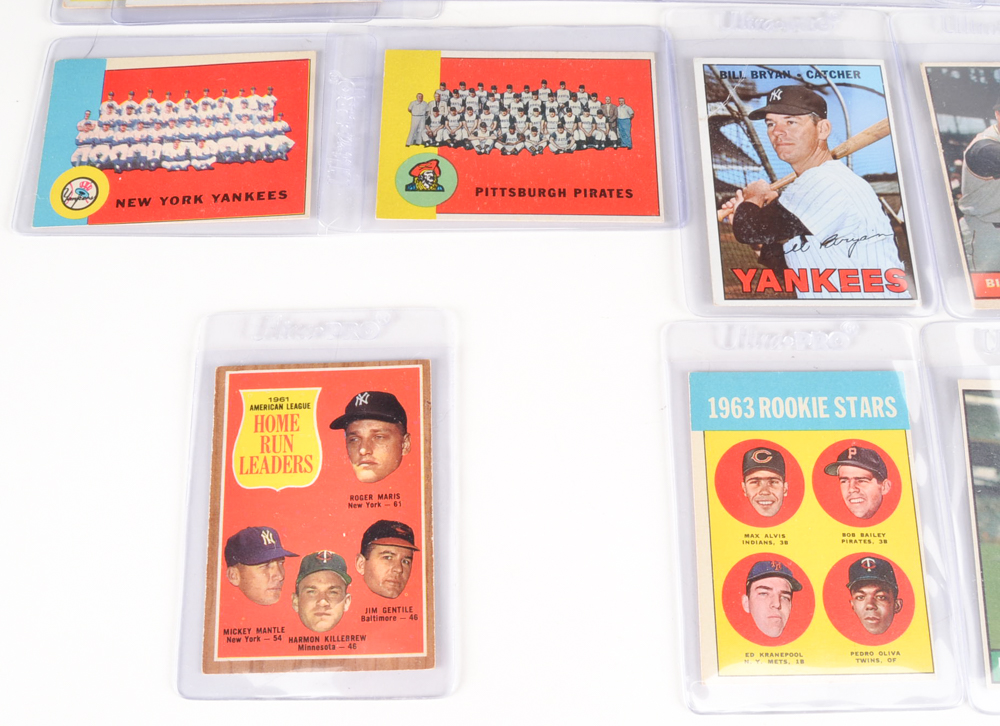 Twenty-Two 1960s Topps Baseball Cards With Mantle/Maris