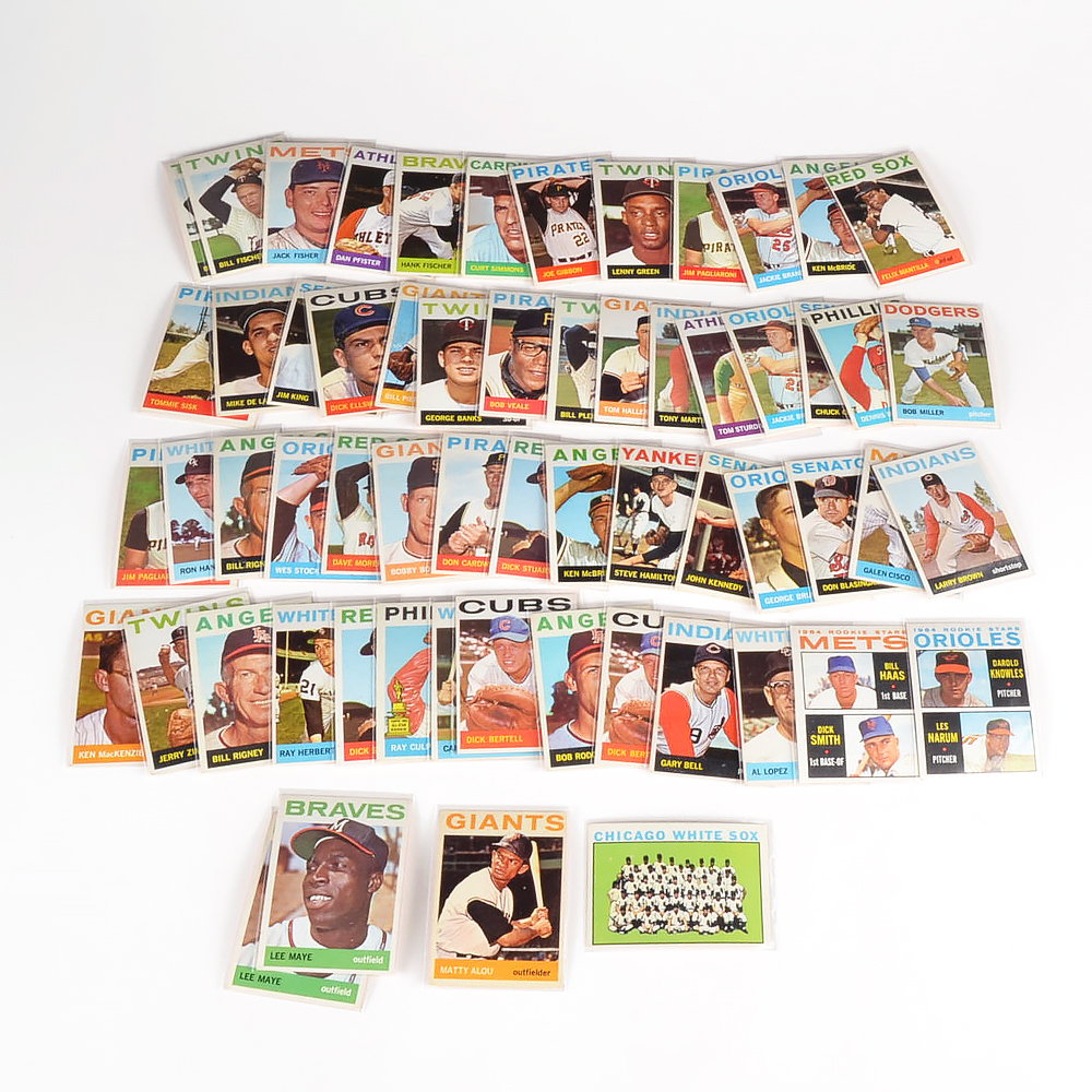 Sixty 1964 Topps Baseball Cards