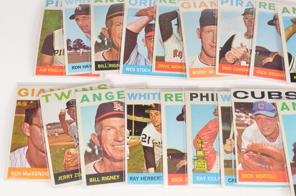Sixty 1964 Topps Baseball Cards