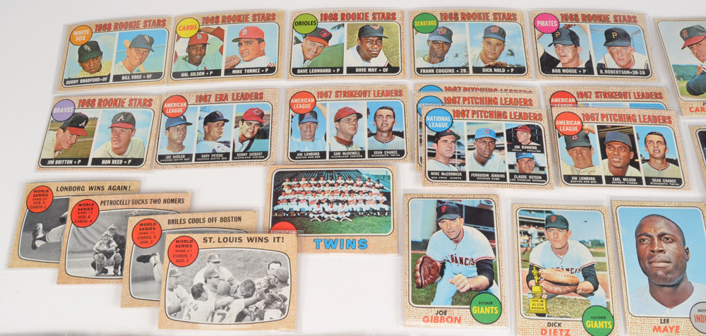 Eighty 1968 Topps Baseball Cards