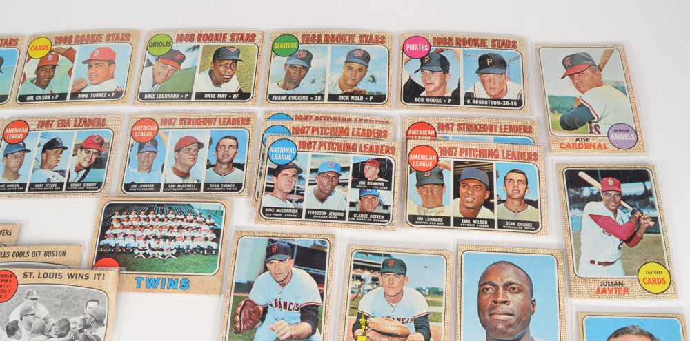 Eighty 1968 Topps Baseball Cards