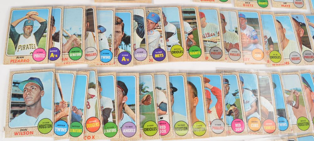 Eighty 1968 Topps Baseball Cards