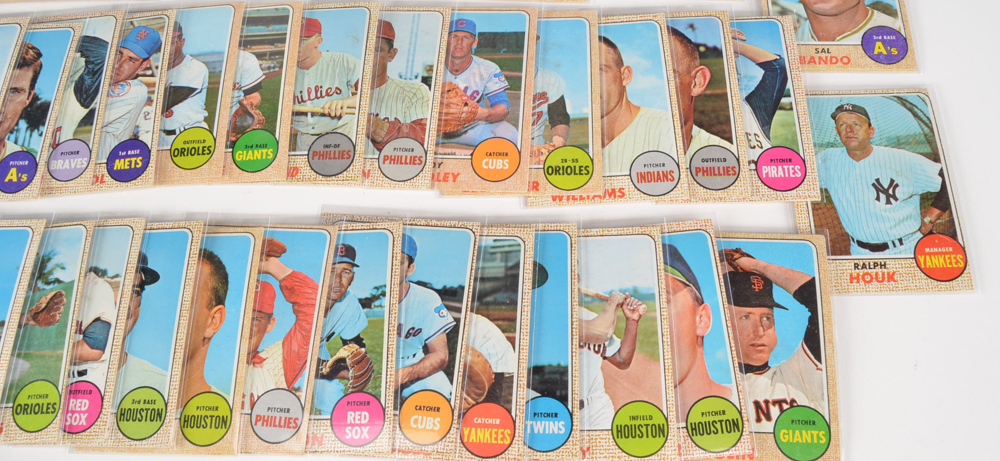 Eighty 1968 Topps Baseball Cards