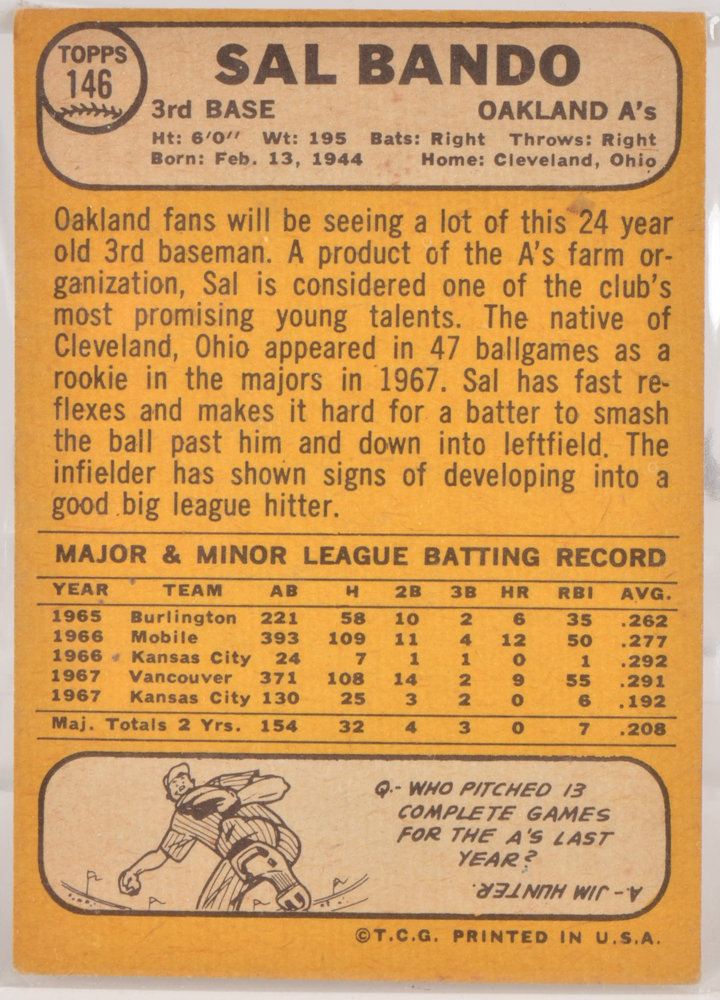 Eighty 1968 Topps Baseball Cards