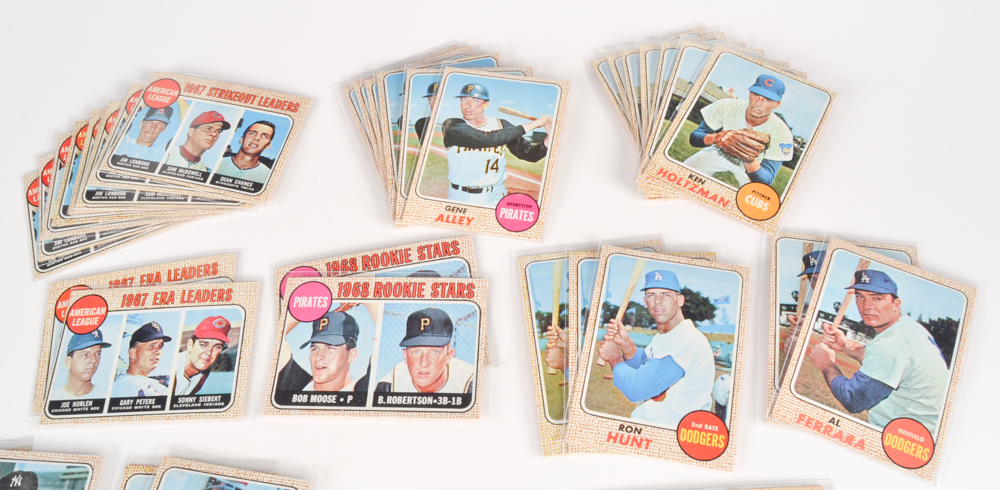 Fifty-Two 1968 Topps Baseball Cards With Brock and Cededa