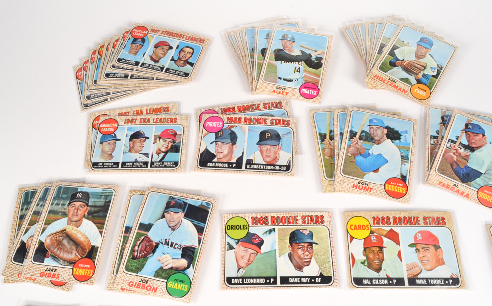 Fifty-Two 1968 Topps Baseball Cards With Brock and Cededa