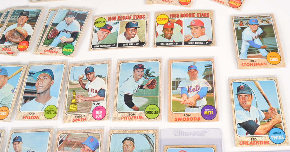 Fifty-Two 1968 Topps Baseball Cards With Brock and Cededa
