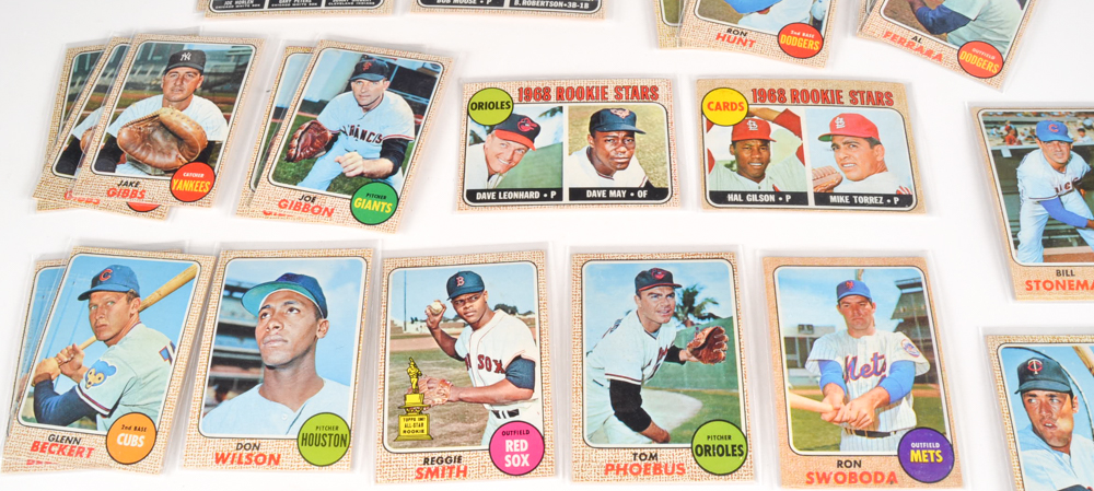 Fifty-Two 1968 Topps Baseball Cards With Brock and Cededa