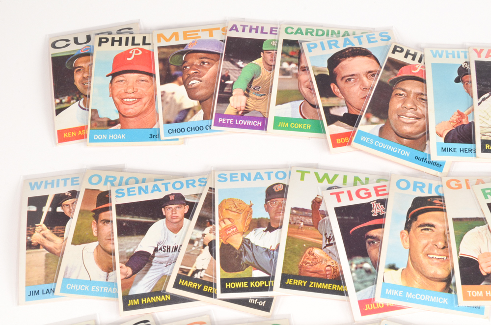 Sixty 1964 Topps Baseball Cards