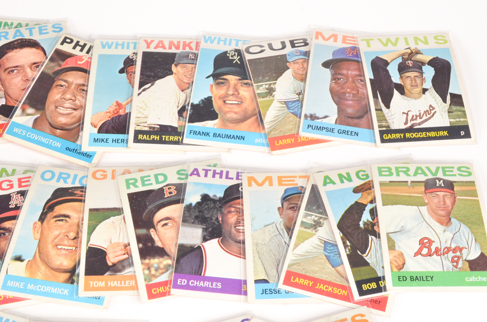 Sixty 1964 Topps Baseball Cards