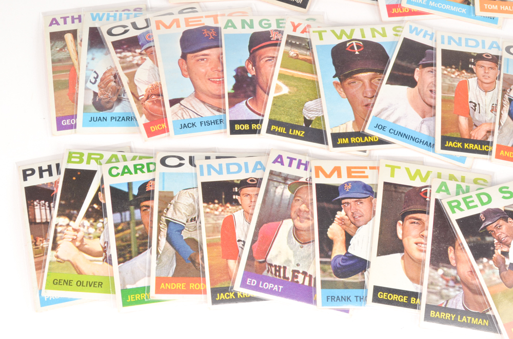 Sixty 1964 Topps Baseball Cards