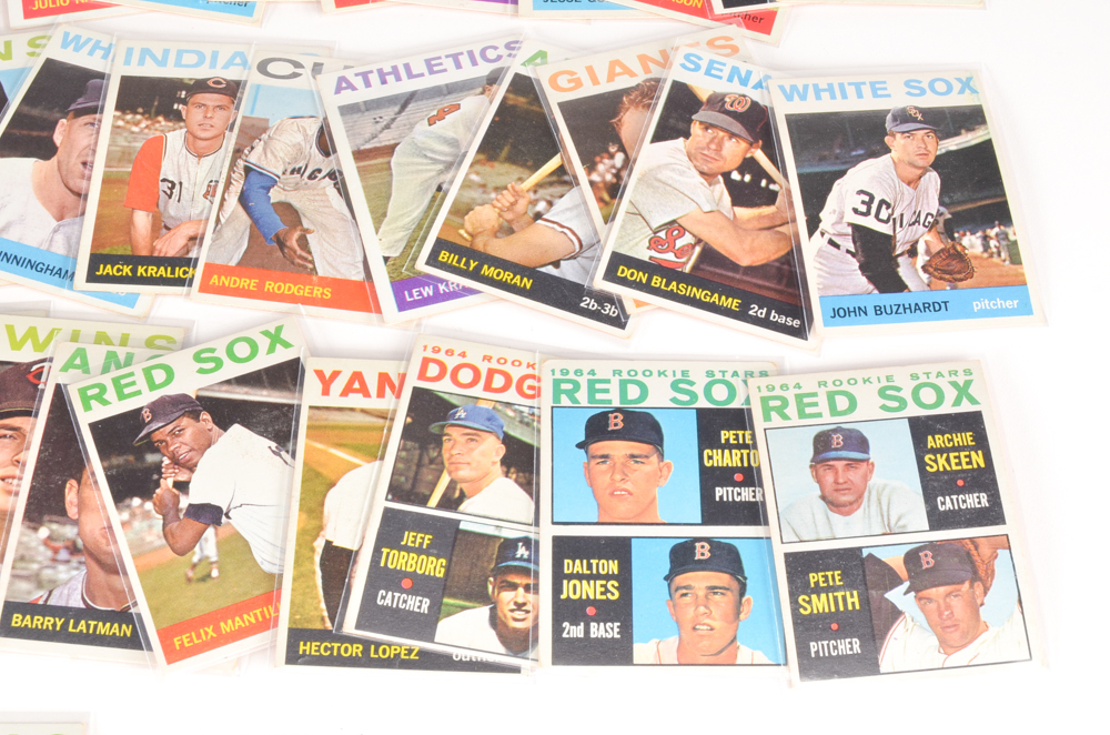 Sixty 1964 Topps Baseball Cards