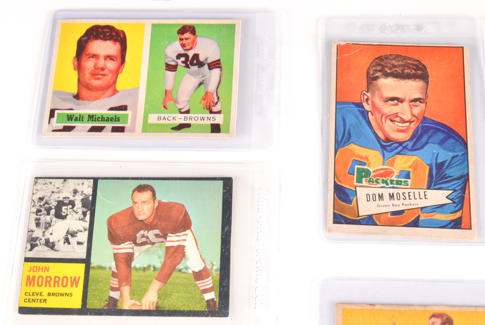 Thirteen Vintage Football Cards