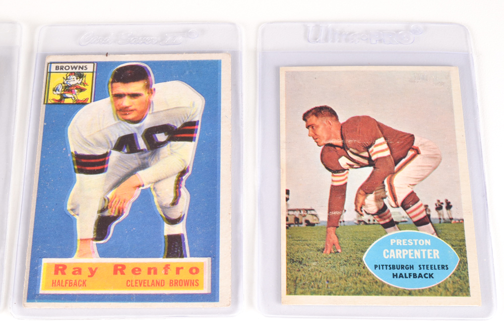 Thirteen Vintage Football Cards
