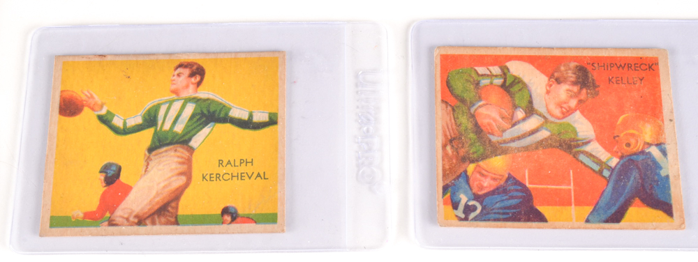 Thirteen Vintage Football Cards