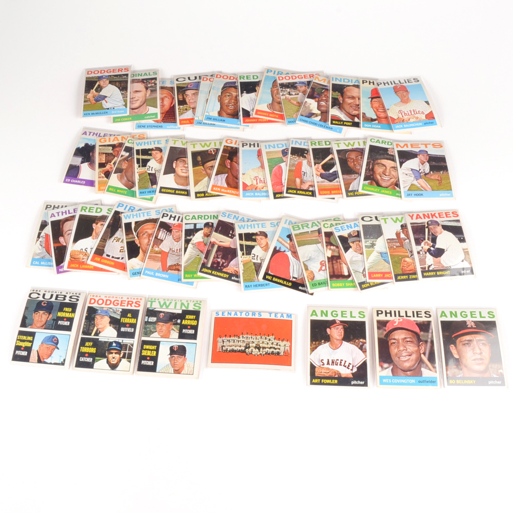 Fifty 1964 Topps Baseball Cards