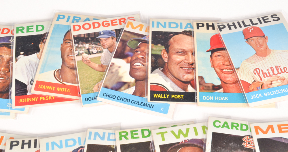Fifty 1964 Topps Baseball Cards