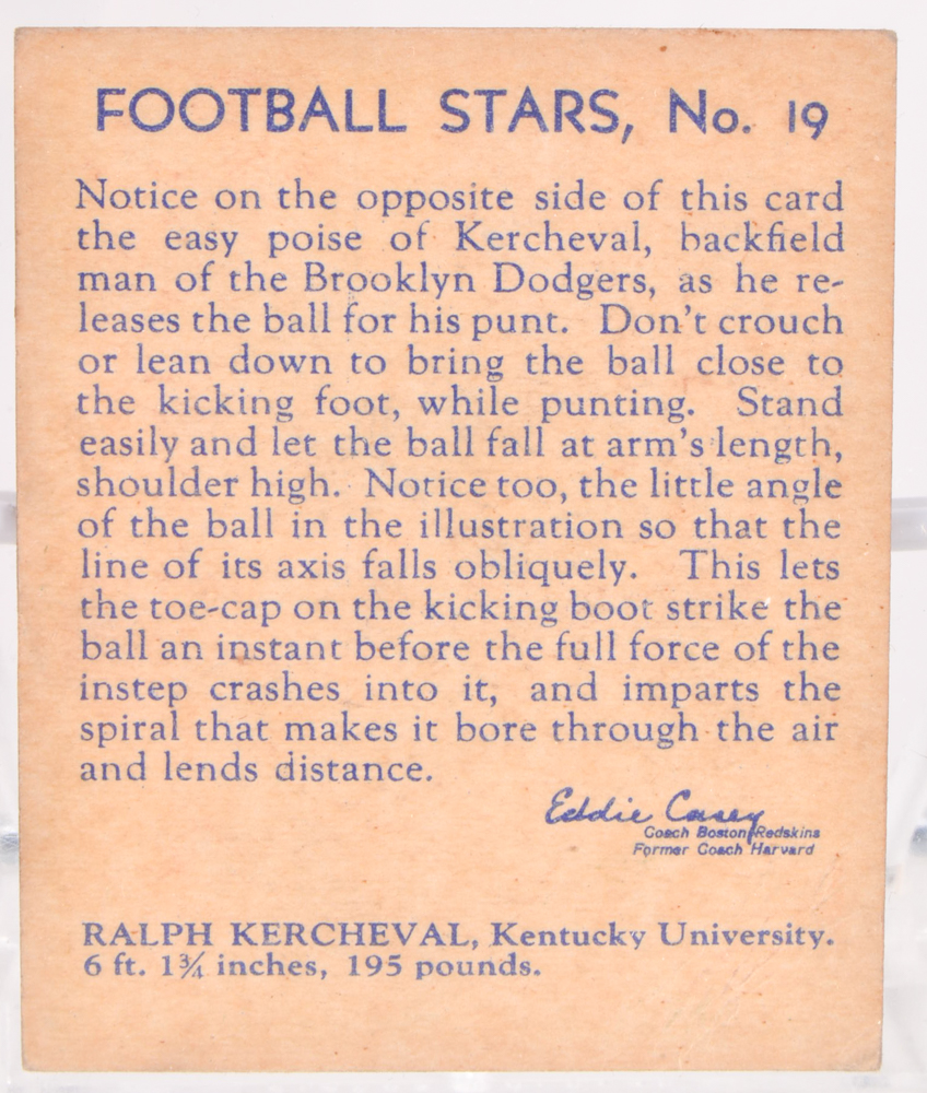 Thirteen Vintage Football Cards