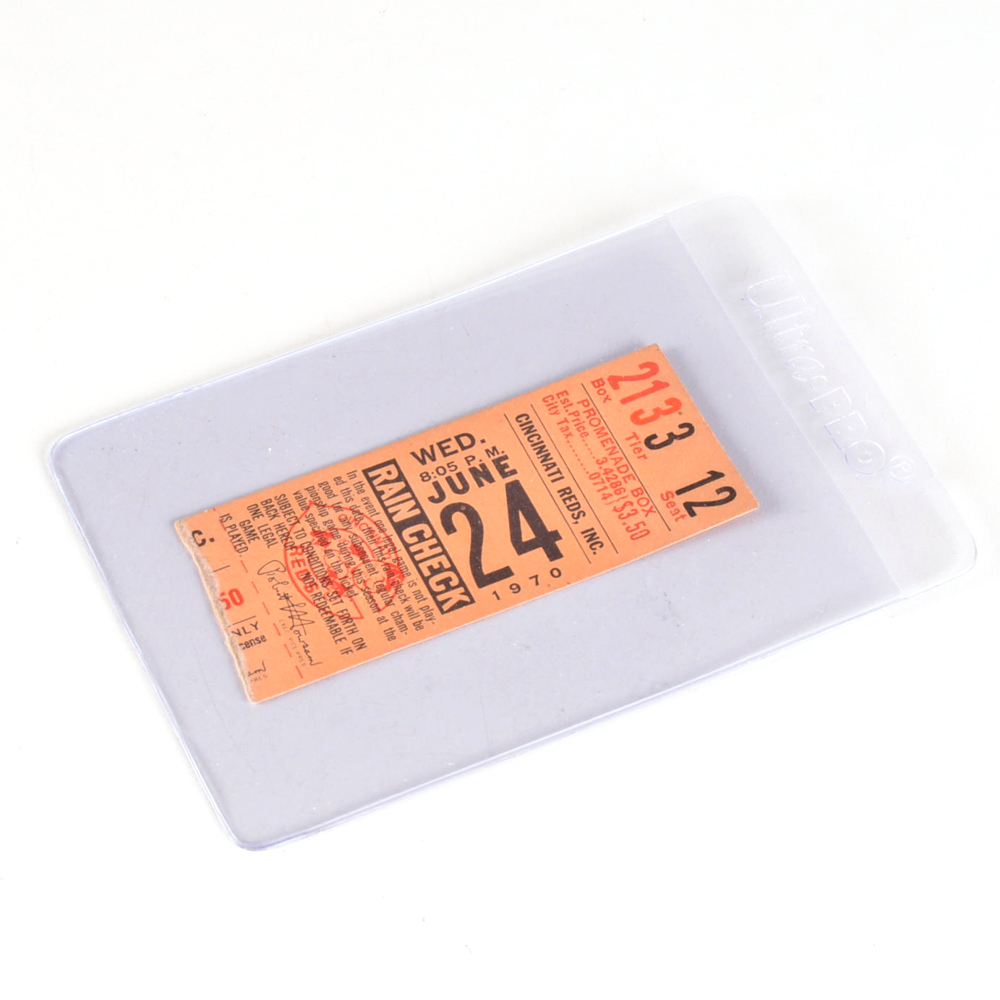 Last Game Ticket Stub From Historic Crosley Field