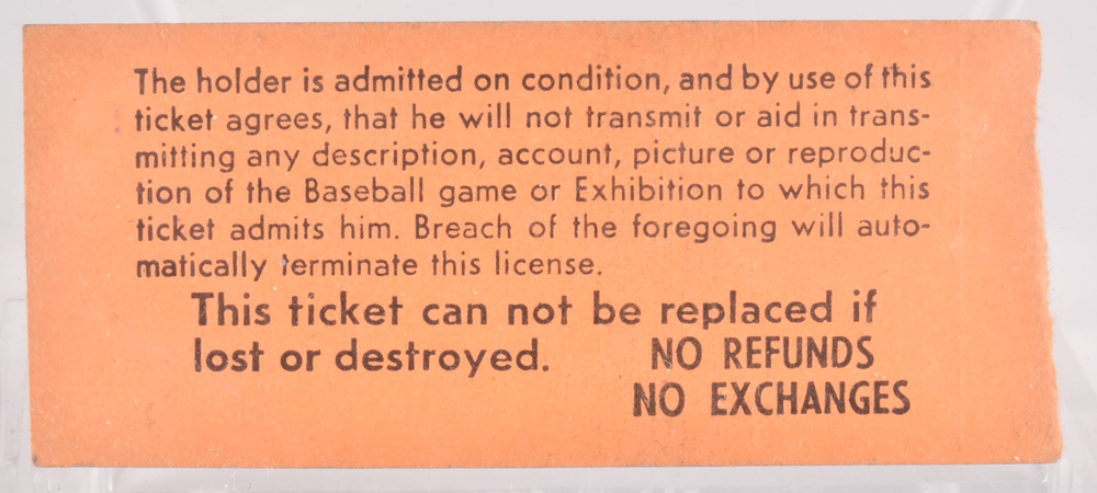 Last Game Ticket Stub From Historic Crosley Field