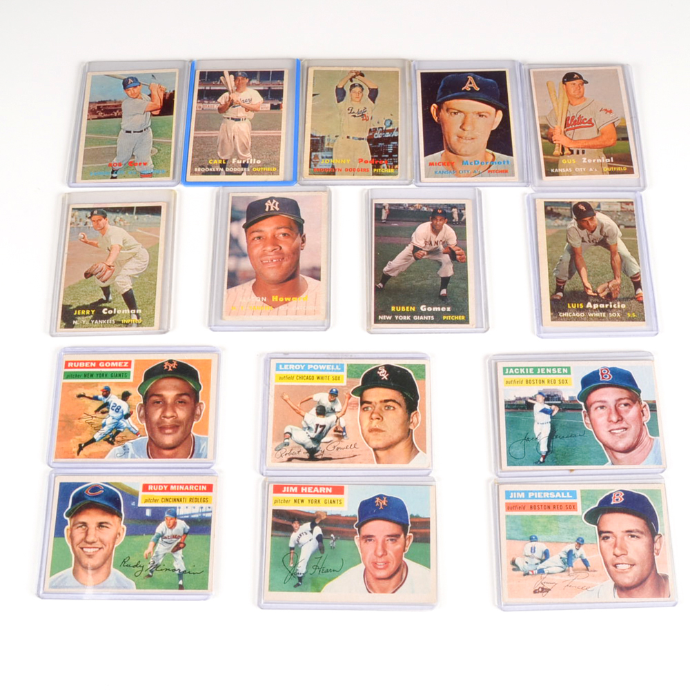 PRIORITY-Fifteen 1956 and 1957 Topps Baseball Cards