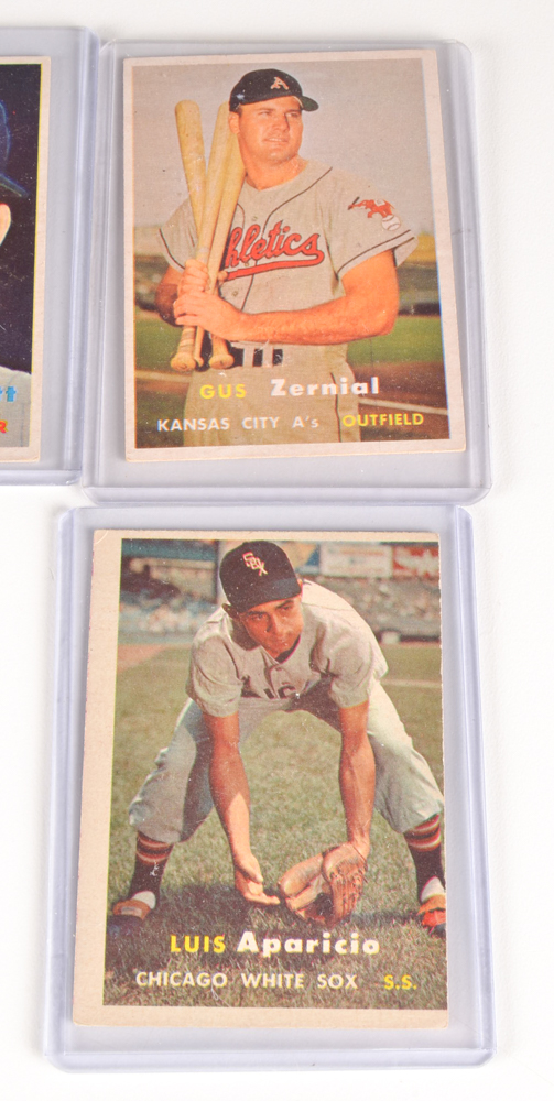 PRIORITY-Fifteen 1956 and 1957 Topps Baseball Cards