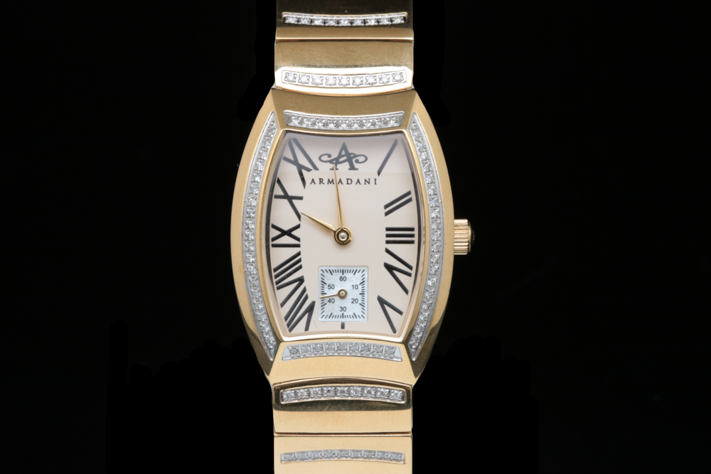 1.31 CTW Diamond and Gold Tone Stainless Steel Armandani Watch
