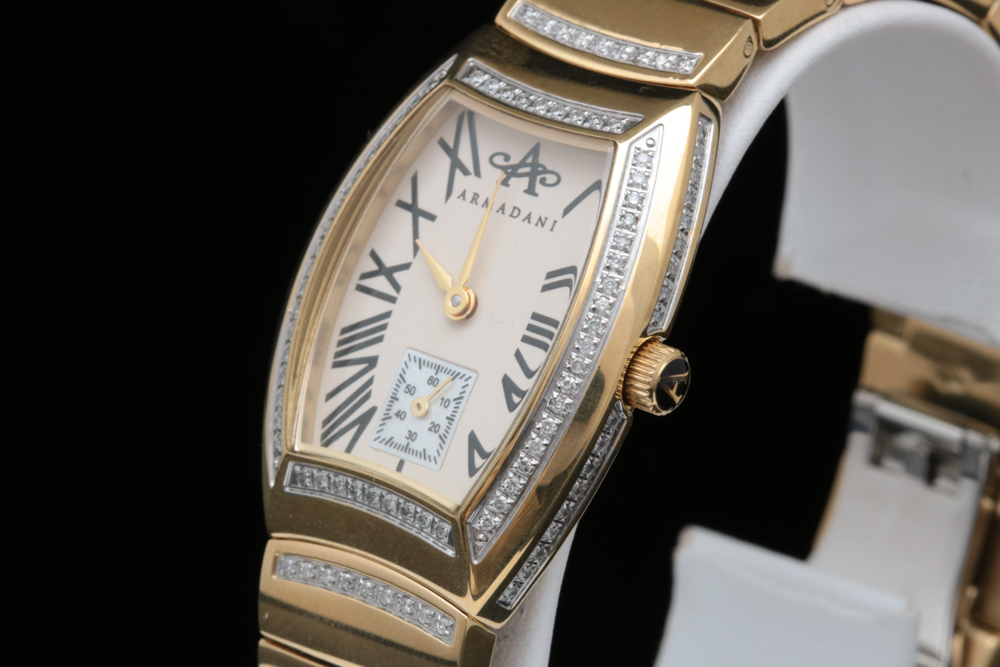 1.31 CTW Diamond and Gold Tone Stainless Steel Armandani Watch