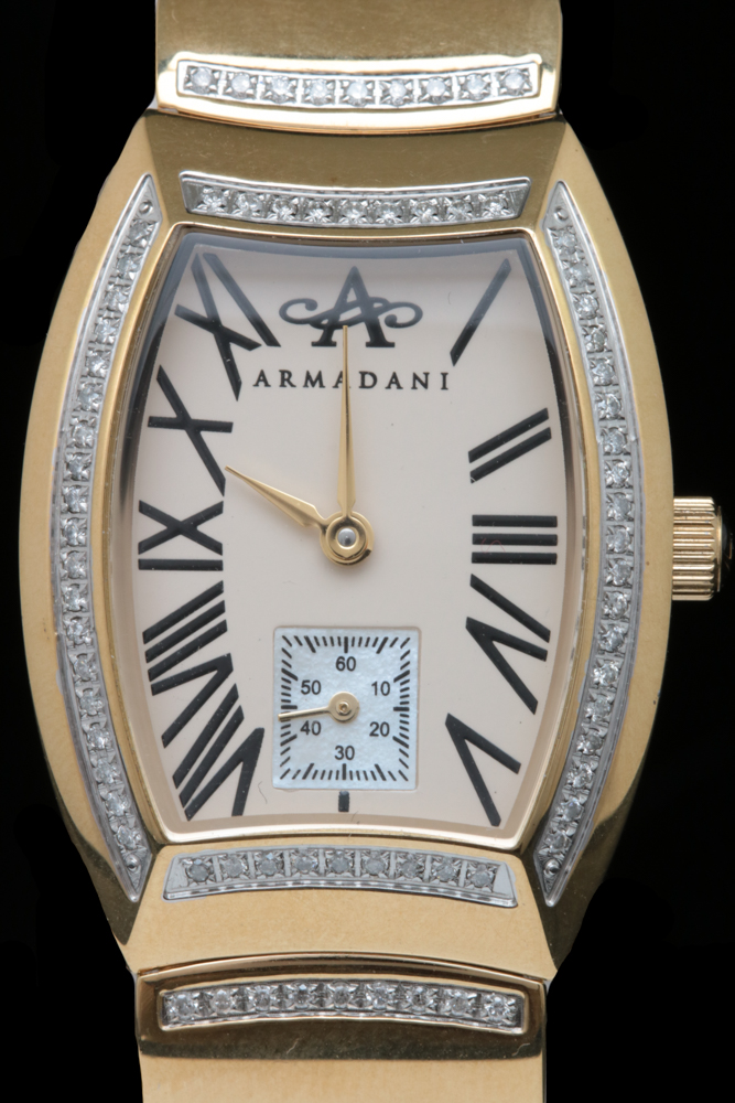 1.31 CTW Diamond and Gold Tone Stainless Steel Armandani Watch