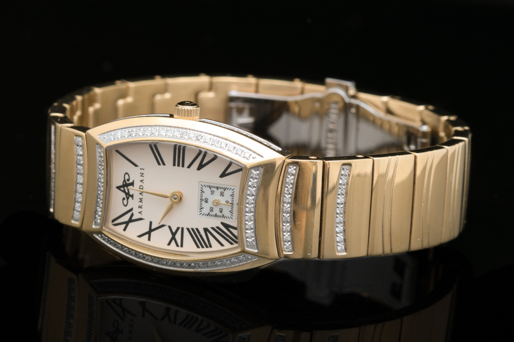 1.31 CTW Diamond and Gold Tone Stainless Steel Armandani Watch