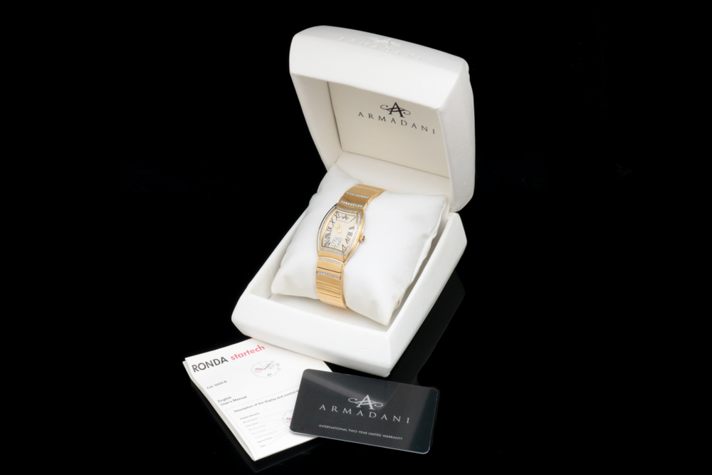 1.31 CTW Diamond and Gold Tone Stainless Steel Armandani Watch