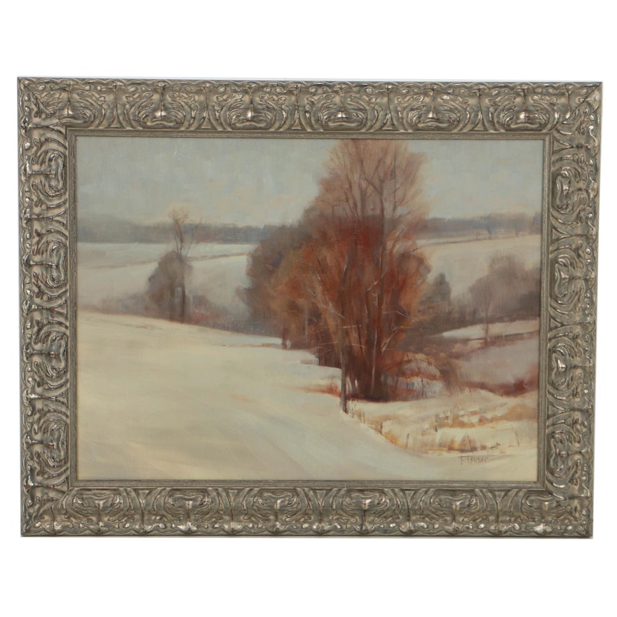 Bill Fletcher Oil Painting on Canvas Winterscape