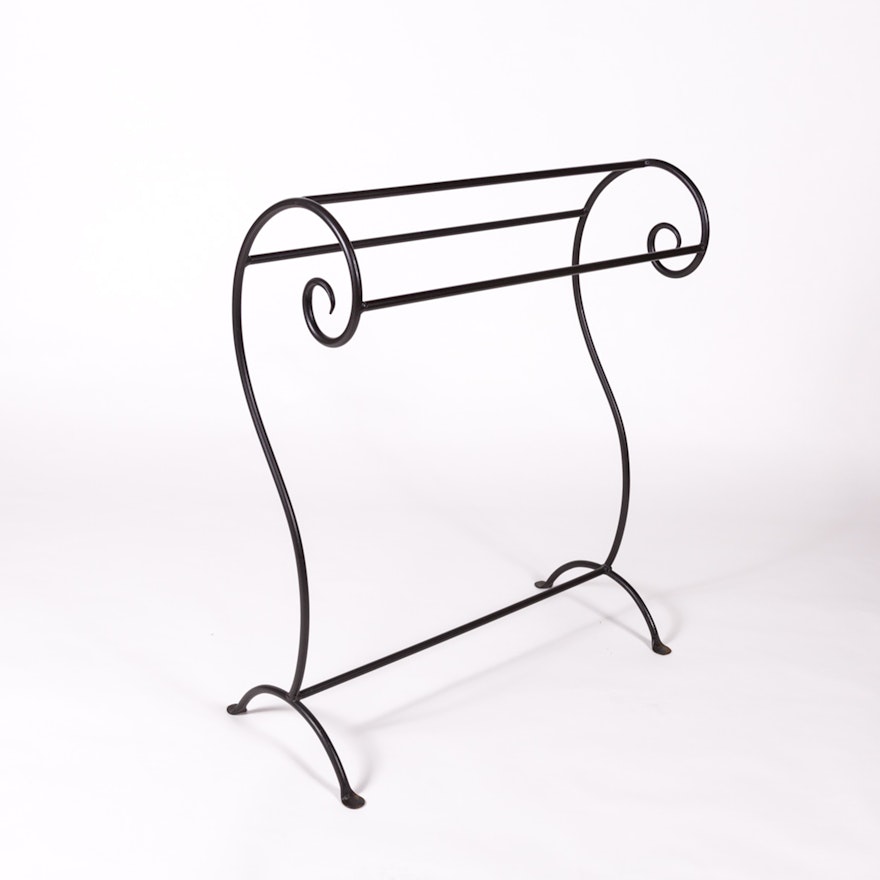 Scrolled Wrought Iron Quilt Rack