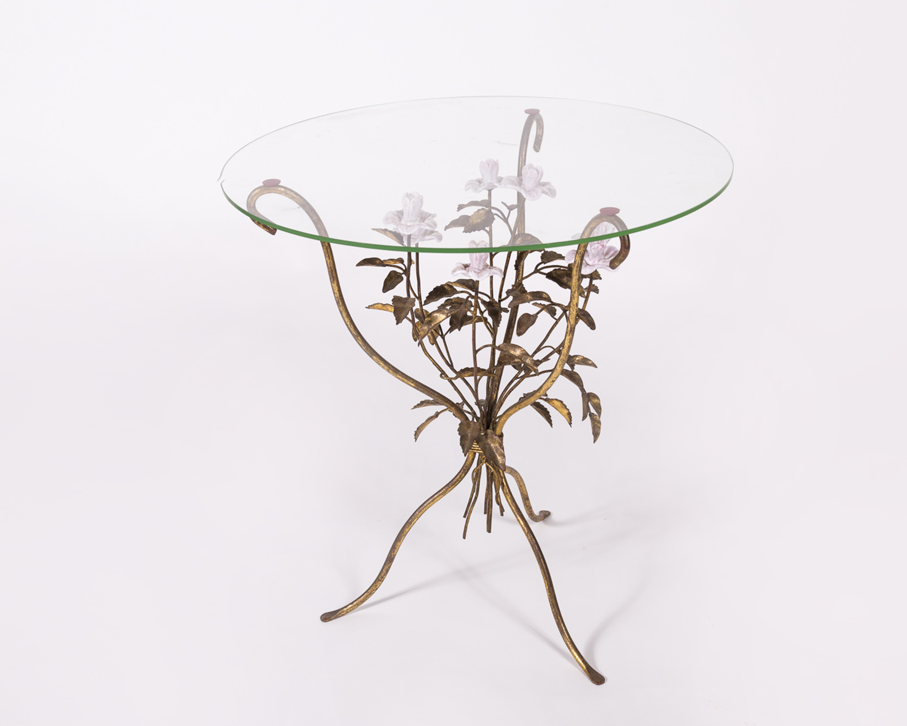 Glass and Metal Side Table