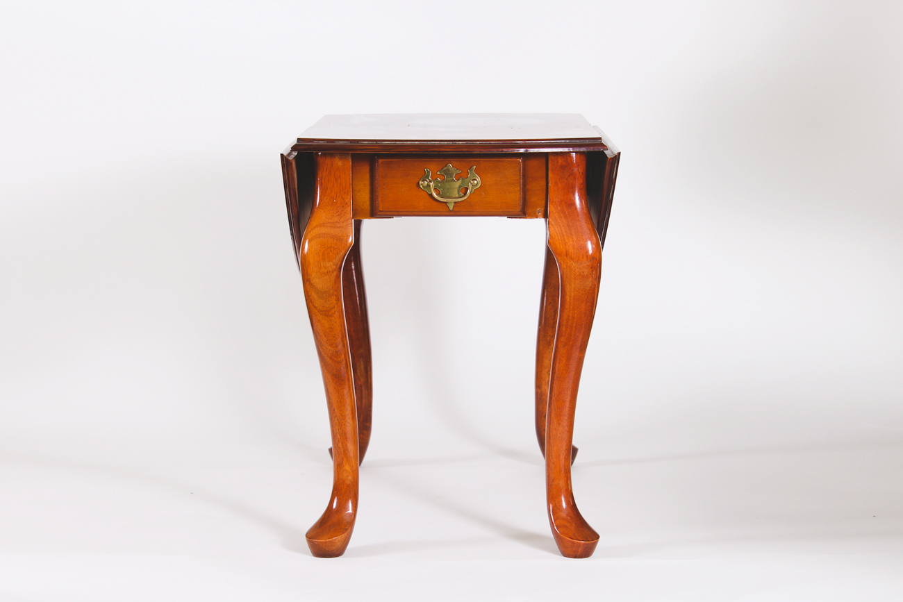 Pair of Vintage Drop-leaf Wooden End Tables