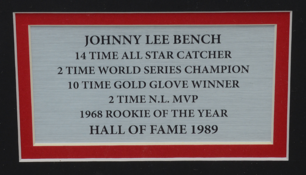 Johnny Bench Signed Jersey Display   COA