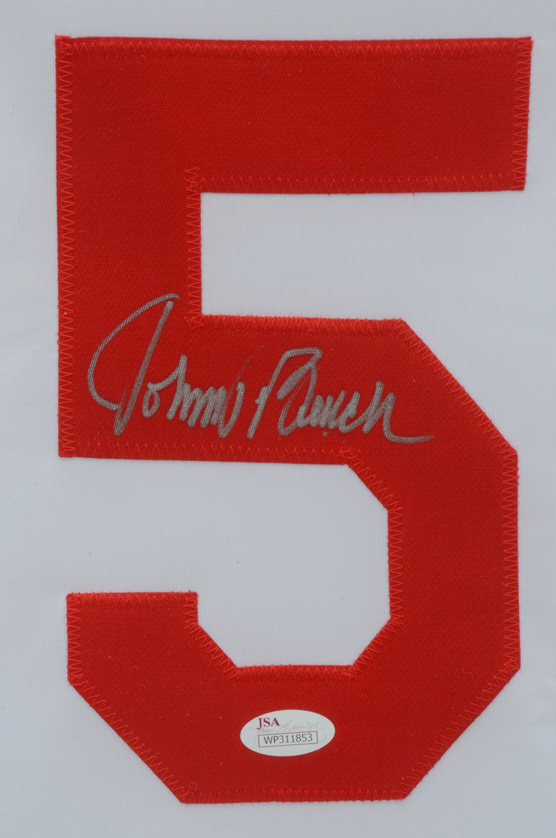 Johnny Bench Signed Jersey Display   COA