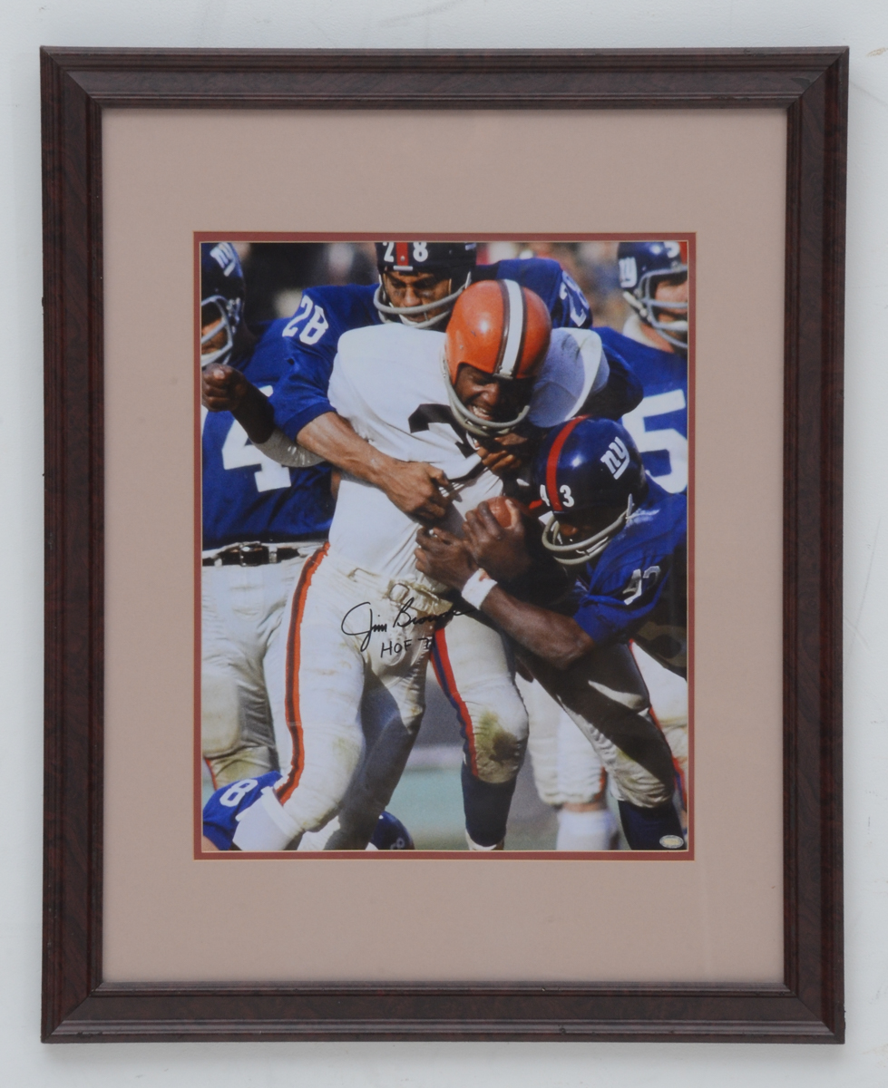 Jim Brown Signed Action Picture  COA
