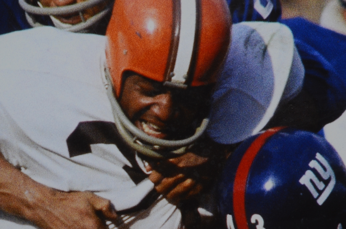 Jim Brown Signed Action Picture  COA