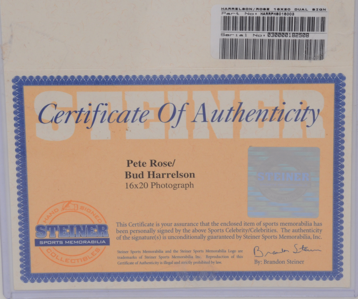 Rose and Harrelson Signed Display COA