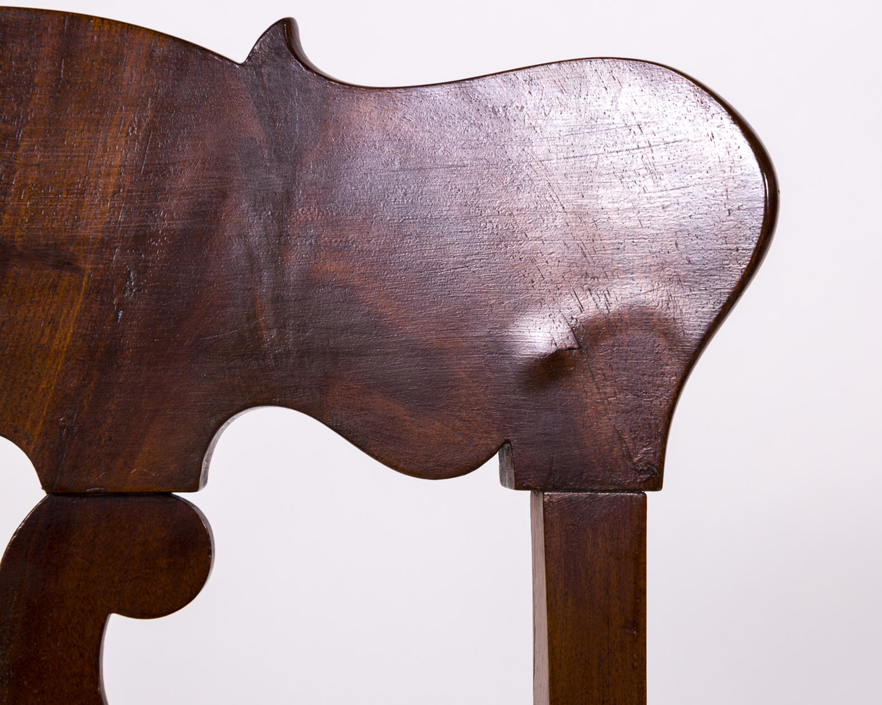 Queen Anne Style Mahogany Chair with Needlepoint Seat