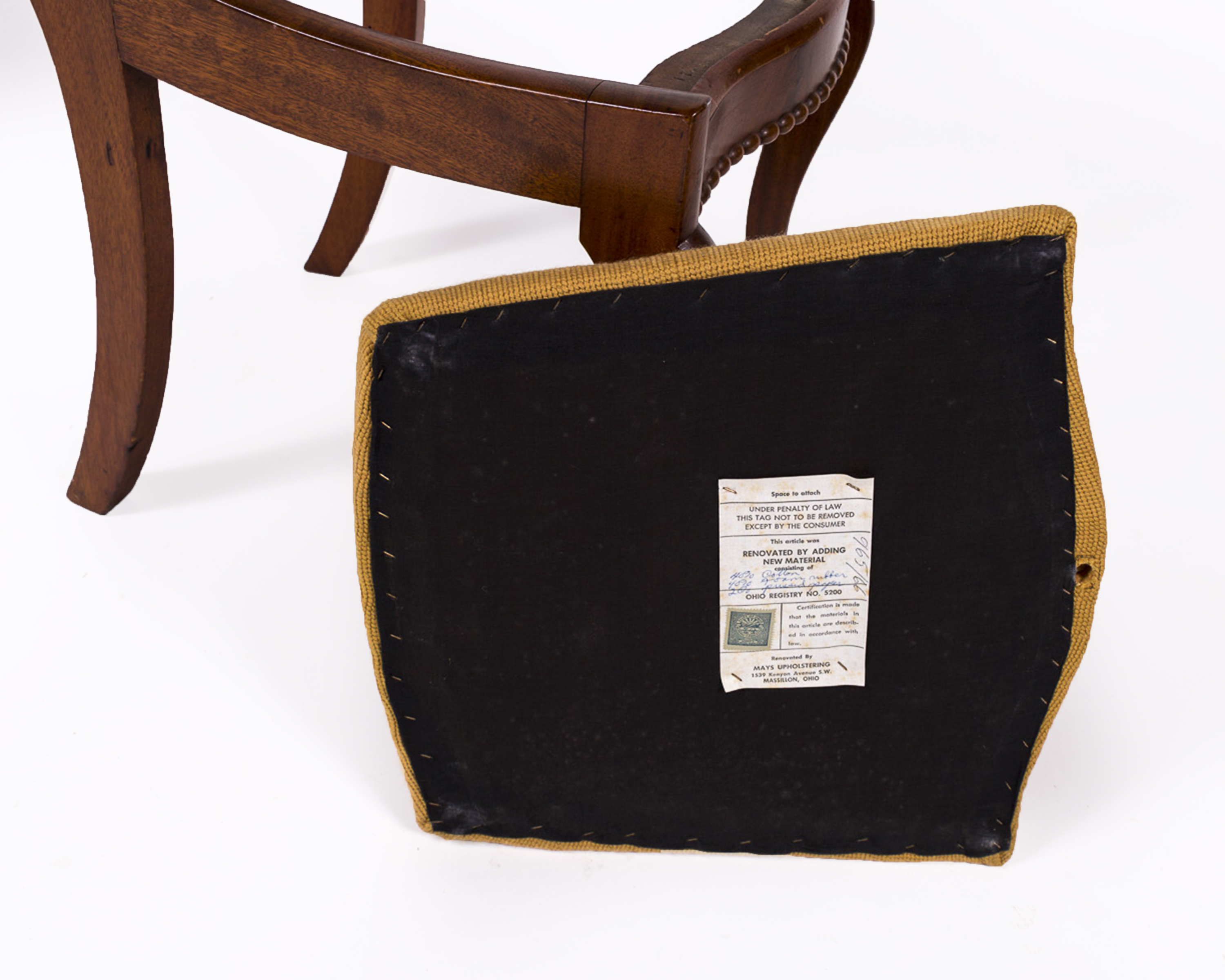 Queen Anne Style Mahogany Chair with Needlepoint Seat