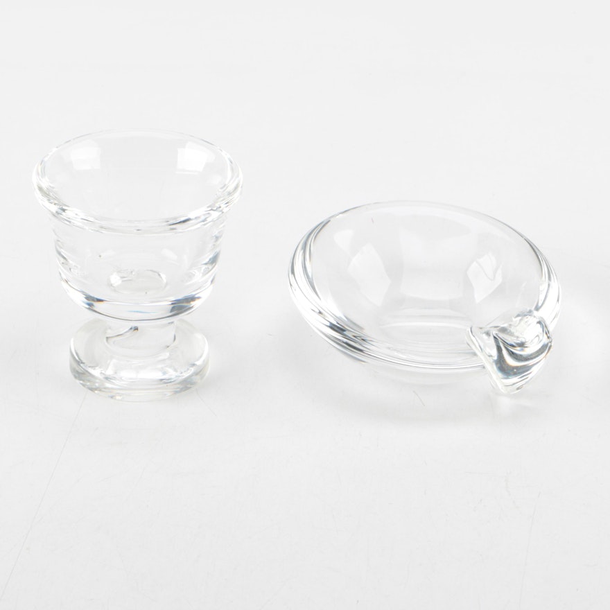 Steuben Crystal Olive Bowl and Urn