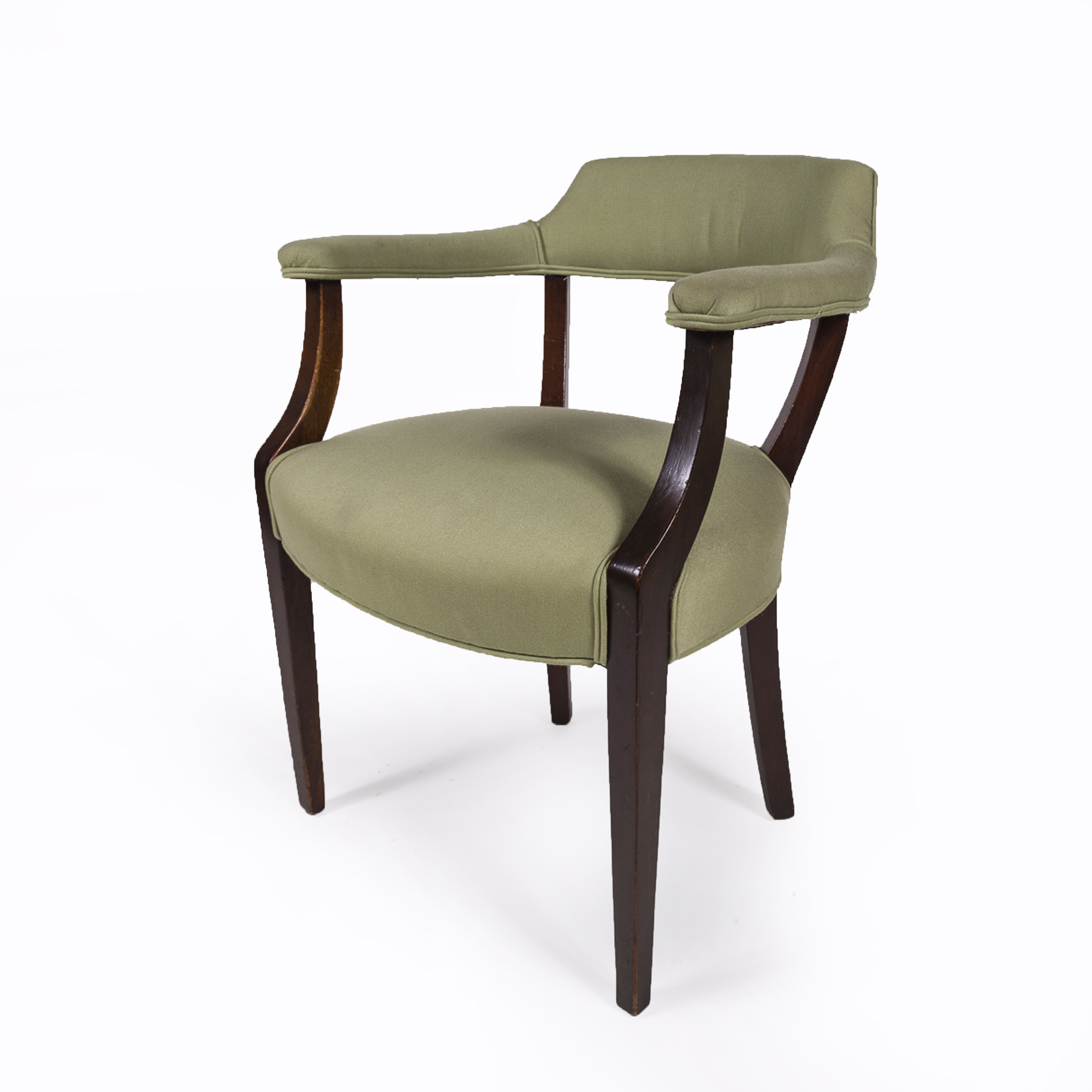 Captain's Chair with Green Upholstery